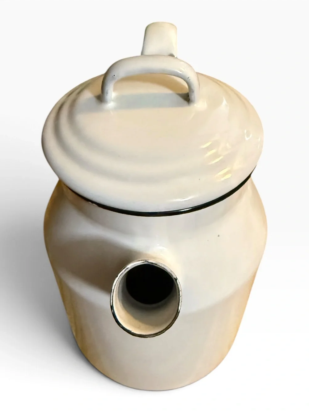Vintage Classic White Enamelware Coffee Pot